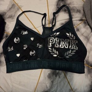 Dark Green PINK Sports Bra